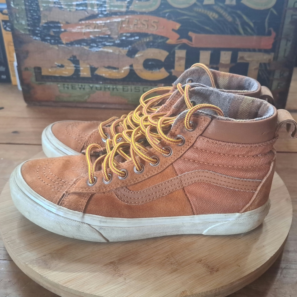 Vans Sk8-Hi 46 MTE DX High Top Sneakers Womens 8 Mens 6.5 Brown Suede Scotchgard